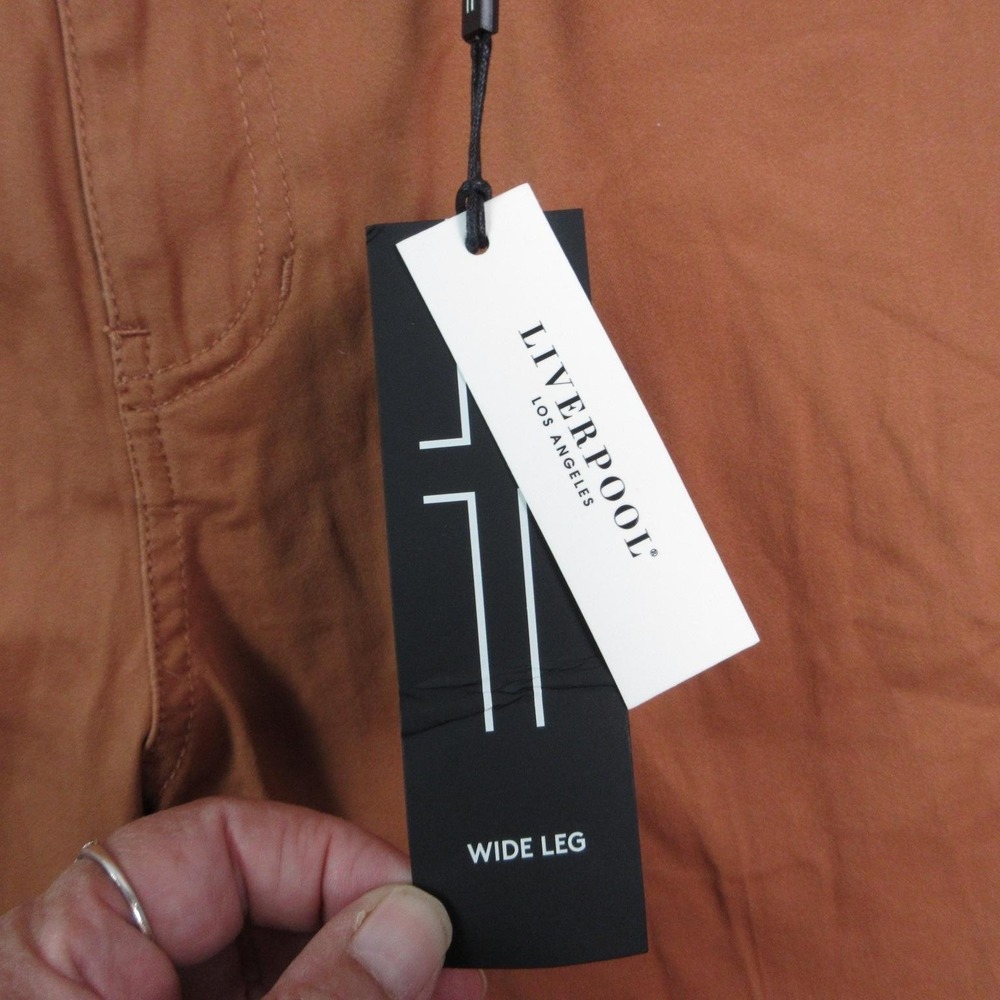 Liverpool Pants Womens 10 Orange Chino Wide Leg Relaxed Pockets 31x27.5* NWT - Picture 10 of 16